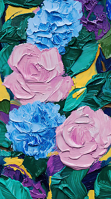 JPG 편집이미지 꽃 예술 분홍색 컬러 자연 페인팅 회화 파란색 표현 감각 화려 그림 조화 아크릴 편집실사 식물 컨셉 재질 말하기 CG 생태계 파일형식