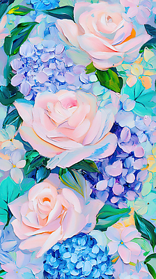 JPG 식물 편집이미지 꽃 예술 분홍색 꽃다발 잎 자연 파란색 장미 정원 봄 화려 화사함 뷰티풀 색감 편집실사 계절 컬러 컨셉 CG 생태계 파일형식