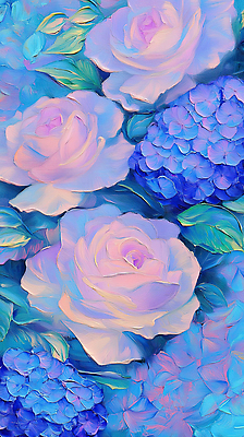 JPG 식물 편집이미지 꽃 분홍색 백그라운드 잎 자연 파란색 장미 보라색 화사함 수국 조화 뷰티풀 색감 편집실사 컬러 컨셉 CG 생태계 파일형식