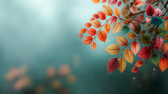 JPG 나무 편집이미지 계절 컬러 백그라운드 단풍 잎 자연 풍경 빨간색 파란색 노란색 주황색 변화 뷰티풀 이미지편집 AI컴퓨터그래픽 AI콘텐츠 식물 컨셉 생태계 파일형식