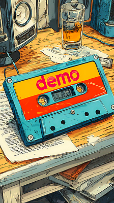 식기 컨셉 문화예술 문구용품 전자제품 소리 파일형식 빈티지 작업대 음향기기 창작 음악 시위 아날로그 감성 테이프 잔 종이 소음 필름 클래식 컬러 디자인 복고 국내일러스트 일러스트 JPG