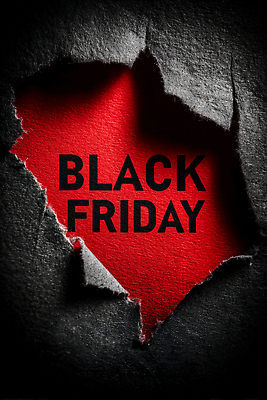 JPG 편집이미지 종이 이벤트 빨간색 쇼핑 세일 상점 검은색 고객 알림 찢어짐 강렬 블랙프라이데이 프로모션 이미지편집 AI컴퓨터그래픽 AI콘텐츠 컬러 모션 데이이벤트 파일형식