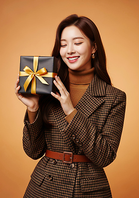 JPG 편집이미지 옷 여자 패션 기념일 행복 포즈 선물 미소 유행 기쁨 축하 의료성형뷰티 스타일 편집실사 감정 컨셉 표정 사람 이벤트 CG 파일형식