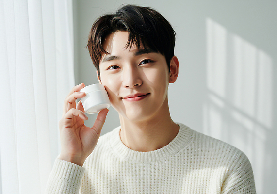 JPG 편집이미지 남자 건강 미소 일상 청춘 뷰티 화장품 방 촉촉함 상품 피부관리 스킨케어 후광 의료성형뷰티 편집실사 AI인물포토 AI콘텐츠 컨셉 표정 사람 라이프 빛 젖음 CG 파일형식 AI포토