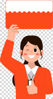 컬러 컨셉 비즈니스 표정 사람 파일형식 직원 여자 웃음 주황색 포즈 모션 작업 사무실 귀여움 캐릭터 편집이미지 PNG