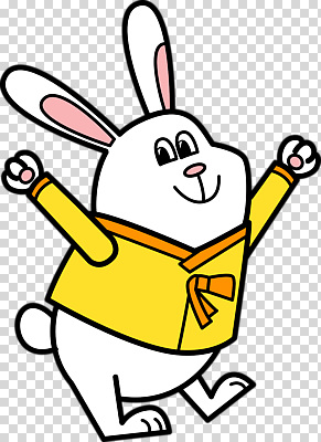 편집이미지 캐릭터 전통 행복 문화 웃음 노란색 귀여움 축제 기쁨 흰색 춤 토끼 한복 PNG 한국전통 감정 컬러 컨셉 포유류 문화예술 표정 반려동물 전통의상 파일형식