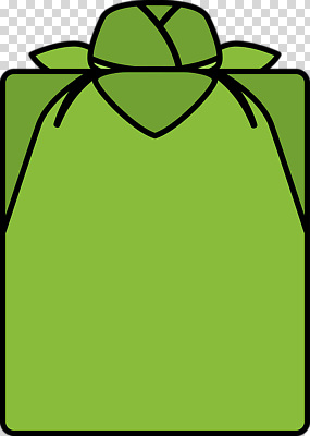 잡화 컬러 오브젝트 생태계 파일형식 천_직물 선물 보자기 주머니 가방 초록색 자연 디자인 수납 소지품 여행 편집이미지 PNG