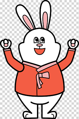 편집이미지 캐릭터 디자인 옷 행복 컬러 표정 웃음 귀여움 기쁨 토끼 드로잉 팔 PNG 스타일 감정 컨셉 포유류 미술 신체부위 반려동물 파일형식