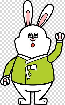 편집이미지 캐릭터 손 옷 행복 포즈 초록색 귀여움 표현 토끼 귀 PNG 아기자기 감정 컬러 컨셉 포유류 신체부위 반려동물 파일형식