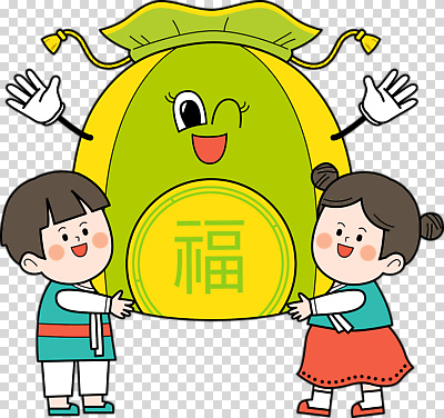 감정 컬러 컨셉 표정 파일형식 주머니 행운 행복 장식 초록색 노란색 문화 전통 웃음 즐거움 귀여움 축제 편집이미지 PNG