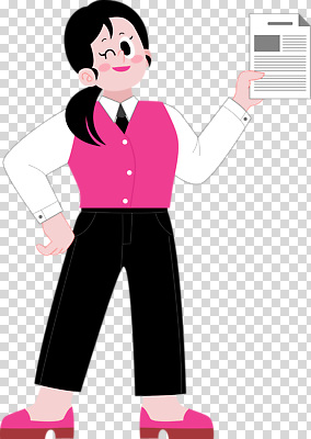 감정 컬러 비즈니스 하의 표정 사람 외투 작업 파일형식 사무실 캐릭터 여자 문서 조끼 웃음 자신감 분홍색 흰색 바지 모션 포즈 업무 직업 편집이미지 PNG