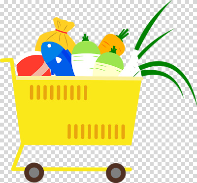 웰빙 음식 컬러 뿌리채소 쇼핑 바구니 상점 수중동물 파 파일형식 장바구니 식재료 어류 장보기 슈퍼마켓 노란색 건강식 유기농 당근 대파 포장 소비 편집이미지 PNG