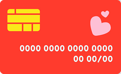 모양 감정 컬러 컨셉 금융 파일형식 신용카드 디자인 빨간색 노란색 그래픽 하트 사랑 고객 이미지 결제 선물 특별함 모던 심플 스타일 편집이미지 PNG