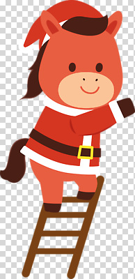 계절 기념일 감정 컨셉 크리스마스 이벤트 도구 파일형식 산타클로스 말_게임 사다리 축제 즐거움 캐릭터 귀여움 옷 파티 겨울 장식 동물 편집이미지 PNG