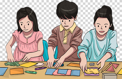 편집이미지 종이 컬러 교실 학교 모션 여름 친구 작업 공예 즐거움 만들기 점토 PNG 손재주 창의성 계절 교육 감정 관계 취미 파일형식