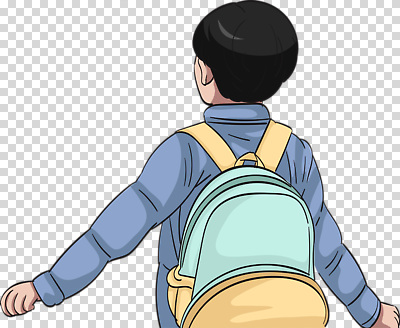 편집이미지 학생 교육 어린이 하늘색 가방 배낭 학교 아침 풍경 일상 뒷모습 걷기 스웨터 출발 PNG 오후 주간 잡화 뷰포인트 컨셉 상의 모션 사람 라이프 파란색 파일형식 자연요소 옷 컬러 생활