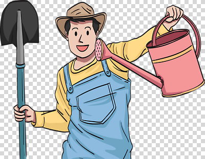 식물 편집이미지 남자 행복 정원 농사 흙 물뿌리개 도구 작업 수분 삽 땀 정원가꾸기 PNG 거름 감정 농업 사람 원예 파일형식