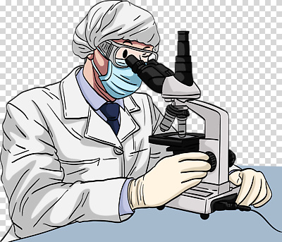 편집이미지 과학 장갑 세포 현미경 실험 관찰 실험복 화학 연구실 집중 과학자 분석 생물학 PNG 직업 잡화 교육 컨셉 모션 실험기구 가운 학자 파일형식 옷