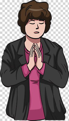 편집이미지 여자 분홍색 상의 재킷 기도 마음 집중 사색 PNG 심리 옷 컬러 컨셉 생각 사람 외투 파일형식