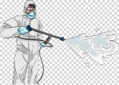 자연요소 옷 위생 질병 방역 파일형식 물 분사 방역복 마스크 청결 소독 작업자 안전 환경 예방 바이러스 전염병 편집이미지 PNG