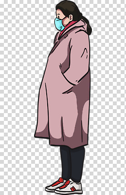 편집이미지 옷 분홍색 포즈 건강 마스크 사람 일상 옆모습 유행 외투 도시 보호 PNG 스타일 뷰포인트 컬러 컨셉 상의 라이프 파일형식