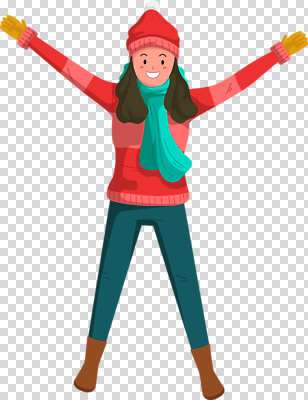 계절 감정 컨셉 상의 사람 목도리 파일형식 여자 겨울 스웨터 스카프 즐거움 표정 밝음 패션 모션 귀여움 옷 컬러 편집이미지 PNG