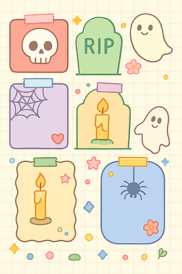 동물 디자인 꽃 컬러 백그라운드 일러스트 촛불 자연 조명 장식 귀여움 할로윈 메모지 유령 체크무늬 국내일러스트 AI파일 식물 컨셉 무늬 초 사무용품 생태계 파일형식 벡터