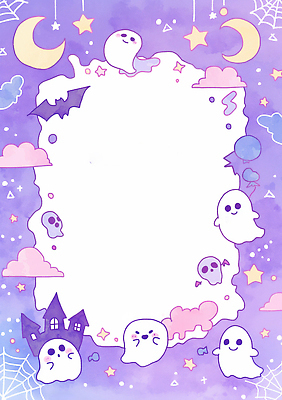 JPG 캐릭터 디자인 별 배경화면 하늘색 백그라운드 일러스트 프레임 장식 귀여움 보라색 할로윈 달 성 유령 신비 그림 클라우드서비스 위로 국내일러스트 AI일러스트 AI콘텐츠 자연요소 건축물 컬러 컨셉 파란색 서비스 파일형식
