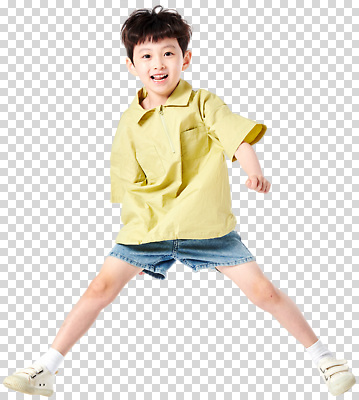 계절 감정 컬러 신발 상의 바지 모션 표정 사람 파일형식 어린이 달리기 여름 즐거움 노란색 셔츠 순간 웃음 패션 청바지 운동화 편집이미지 PNG