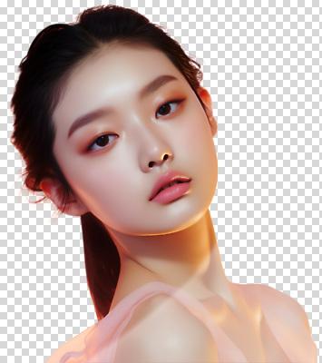 옷 컬러 상의 전자제품 뷰티 파일형식 모델 조명 드레스 분홍색 포즈 뷰티풀 표정 카메라 촬영 화장 튜브탑 헤어스타일 편집이미지 PNG