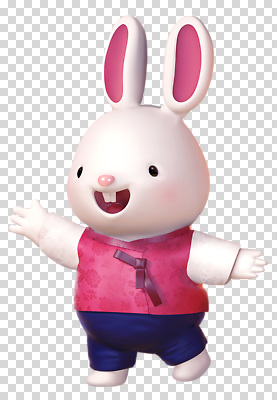편집이미지 캐릭터 전통 디자인 행복 문화 컬러 웃음 귀여움 토끼 한복 PNG 손흔들기 한국전통 감정 컨셉 포유류 모션 표정 반려동물 전통의상 파일형식