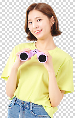 편집이미지 여자 분홍색 모션 밝음 미소 야외 캐주얼 여름 친구 노란색 망원경 즐거움 PNG 옷 계절 감정 컬러 관계 표정 사람 파일형식