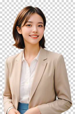 편집이미지 여자 패션 비즈니스 직장 미소 사람 정장 사무실 자신감 즐거움 이미지 PNG 베이지색 세련 옷 감정 컬러 회사 표정 파일형식