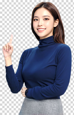편집이미지 옷 여자 백그라운드 손가락 모션 표정 미소 청춘 가리킴 투명 편안함 턱 PNG 혼자 스타일 손 컨셉 사람 손짓 감각 파일형식