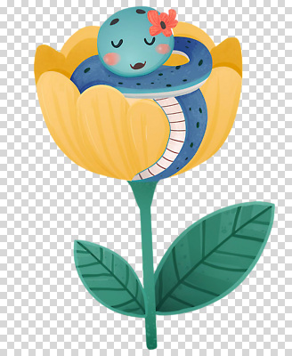 식물 계절 감정 컬러 파충류 감각 생태계 파일형식 뱀 꽃 파란색 캐릭터 행복 편안함 자연 여름 편집이미지 PNG