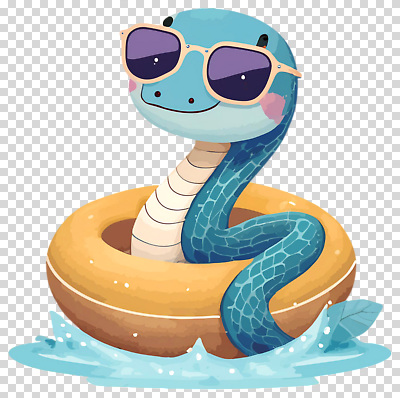 자연요소 계절 감정 안경 컨셉 파충류 놀이 표정 수상스포츠 안전장비 튜브 파일형식 뱀 물놀이 여름 구명부환 귀여움 선글라스 즐거움 수영 동물 캐릭터 웃음 행복 물 디자인 편집이미지 PNG