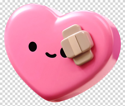편집이미지 캐릭터 디자인 감정 사랑 미소 치료 귀여움 하트 표현 반창고 상처 장면 PNG 모양 컨셉 의학 표정 의료용품 파일형식 의료기기