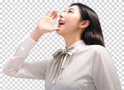 편집이미지 손 여자 얼굴 비즈니스 모션 조명 대화 웃음 소리 활발 기쁨 표현 PNG 목소리 소통 감정 컨셉 표정 말하기 사람 신체부위 파일형식
