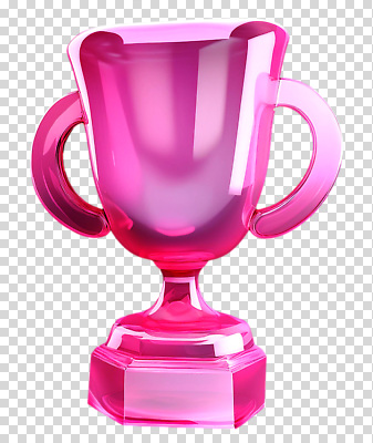 컬러 모션 최고 상_우승 파일형식 트로피 분홍색 우승 상징 디자인 투명 반짝임 장식 대회 스포츠 기념 상금 편집이미지 PNG