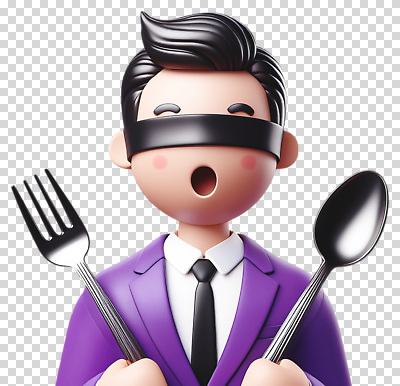 직업 식기 옷 남자 어린이 컬러 수저 사람 파일형식 요리사 요리 준비 포크 숟가락 보라색 상의 음식 주방 캐릭터 가상 소년 편집이미지 PNG