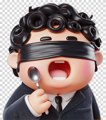 옷 감정 컨셉 수저 커튼 감각 파일형식 캐릭터 블라인드 숟가락 음식 맛 귀여움 정장 호기심 디자인 소비 서빙 미각 편집이미지 PNG