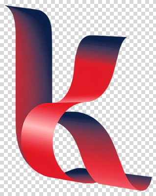 알파벳 컬러 파일형식 K 디자인 리본 문자 모던 빨간색 파란색 표현 그래픽 모양 스타일 독창 심볼 편집이미지 PNG