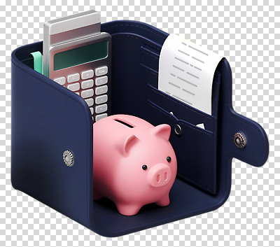 컨셉 문구용품 금융 경제 장비 저축 재산 파일형식 주머니 저금통 계산기 영수증 돈 관리 재정 계획 절약 소비 생활 편집이미지 PNG