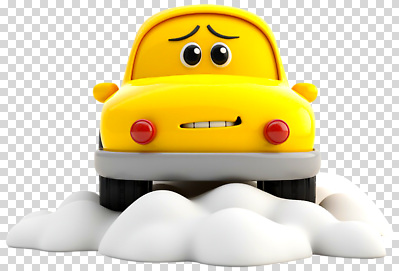계절 감정 육상교통 컬러 컨셉 장난감 파일형식 자동차 노란색 겨울 표정 걱정 흰색 백그라운드 귀여움 장난감자동차 동심 캐릭터 디자인 편집이미지 PNG