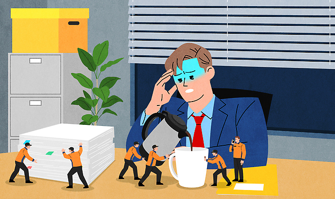 직업 감정 음료 컨셉 비즈니스 관계 라이프 작업 파일형식 벡터 사무실 직장인 스트레스 업무 압박 도움 노력 협력 동료 일상 긴장 관리 해결 커피 파일 솔루션 AI파일 일러스트 국내일러스트