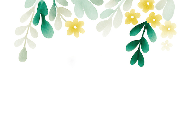JPG 식물 디자인 꽃 예술 백그라운드 잎 일러스트 자연 수채화 장식 초록색 노란색 평화 신선 그림 이미지 뷰티풀 국내일러스트 컬러 컨셉 생태계 파일형식