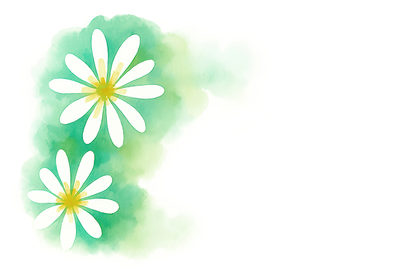 JPG 식물 디자인 꽃잎 꽃 여유 백그라운드 일러스트 자연 생명 수채화 미술 노란색 평화 흰색 그림 화사함 조화 색감 차분 국내일러스트 감정 컬러 컨셉 문화예술 생태계 파일형식