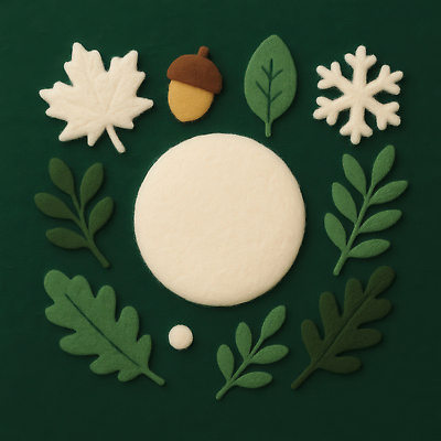 JPG 편집이미지 예술 겨울 패턴 자연 나뭇잎 풍경 초록색 눈송이 오브젝트 소재 도토리 섬유 수공예 꾸미기 색감 편집실사 계절 컬러 잎 무늬 눈_날씨 견과류 직물 공예 CG 생태계 파일형식