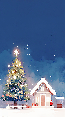 JPG 기념일 행복 별 컬러 크리스마스 겨울 일러스트 자연 하늘 조명 주택 따뜻함 풍경 장식 빛 크리스마스트리 축제 분위기 국내일러스트 자연요소 계절 감정 컨셉 이벤트 건물 생태계 파일형식