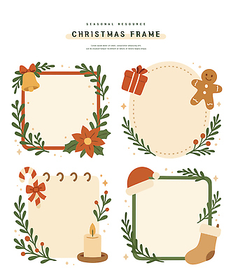 식물 디자인 크리스마스 겨울 일러스트 촛불 새해 프레임 사탕 선물 장식 축제 화환 초인종 공예 저장 포인세티아 연말 국내일러스트 AI파일 계절 기념일 꽃 초 디저트 취미 종 파일형식 벡터